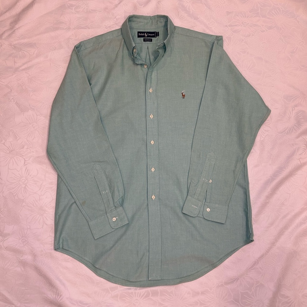 Polo Ralph Lauren Men's Green Button-Down Shirt